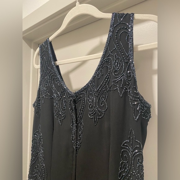 VTG JKARA New York Beaded Black Mid-Length Sleeveless Dress - Size 6 - Picture 11 of 17
